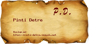 Pinti Detre névjegykártya